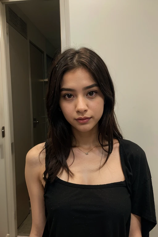Un primer plano de una mujer con cabello rosado con un vestido negro, cabello liso rosa, con cabello rosado, ulzzang, Retrato de de Blackpink, Chica coreana, Parque Roseanne de Blackpink, Tono de piel rosa pastel, maquillaje popular de Corea del Sur, maquillaje coreano popular, cabello rosado que fluye, Cabello rosa tenue, cabello rosa claro de Blackpink, tetas grandes