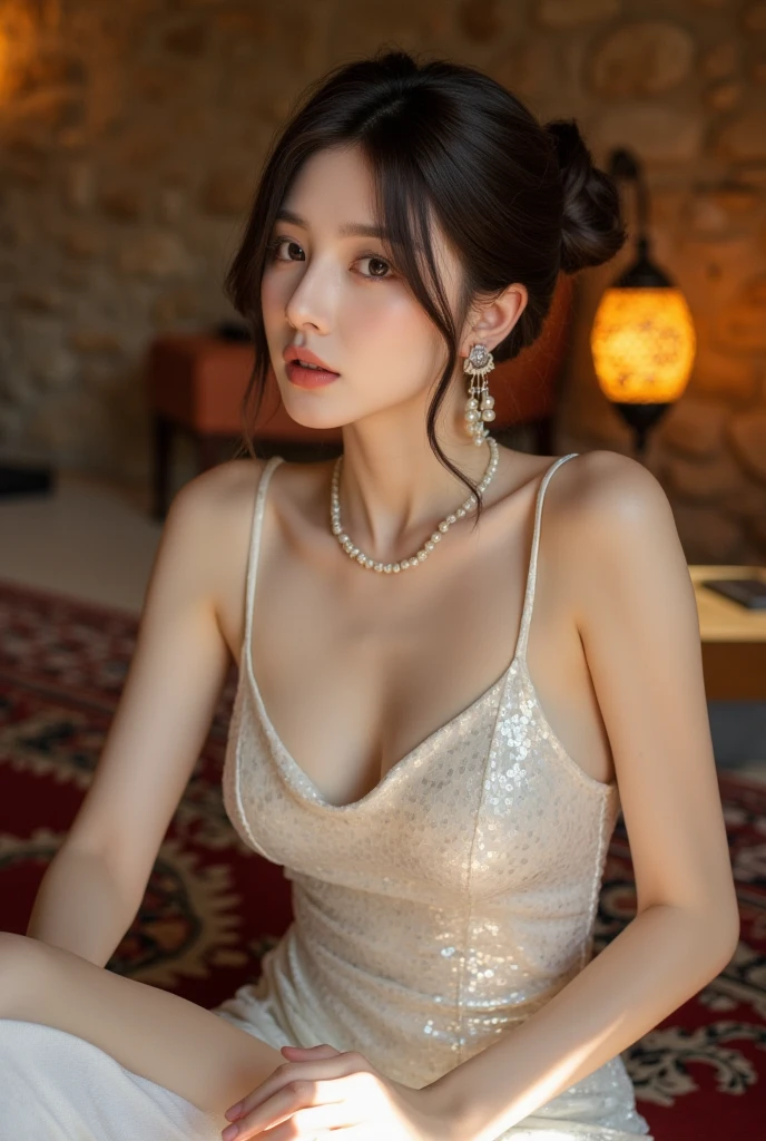 ulzzang-6500-v1.1, (RAW photo:1.2), (realistic), beautiful detailed girl, (genuine: 1.4), 1 female, Luxury hostess、