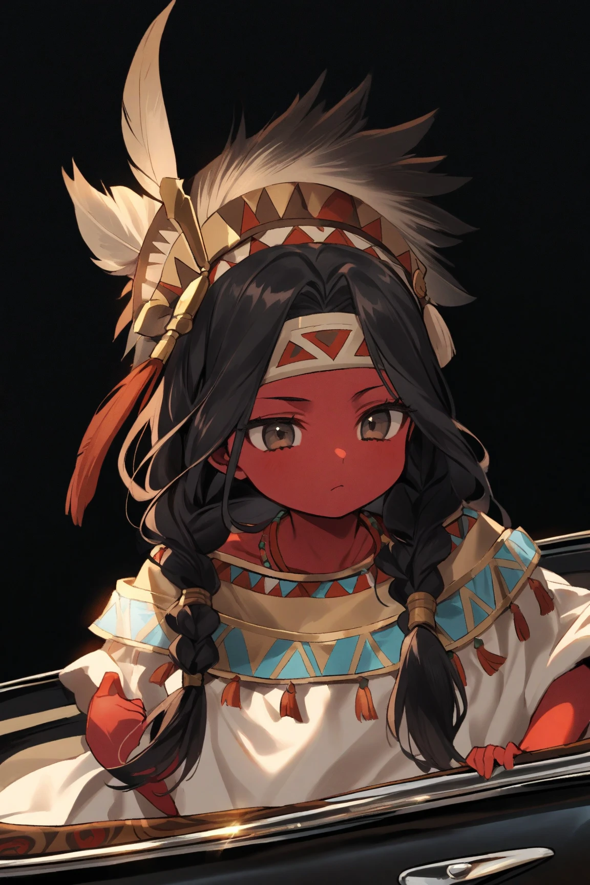 shoot from below、Black、Dynamic Angle、In the jungle、Girl、Girl、Short、Younger、Lower school girls、Innocence、Pure、Panty shot、Indian、Both eyes open、National costume、Ethnic Makeup、black-brown skin、flat chest、Nipples、forehead、Looking down on
