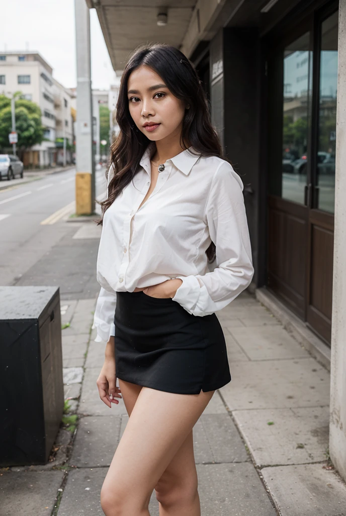 1girl,solo,<lora:GoodHands-beta2:1>,medium breasts,(full body:1.2), ( casual shirt:1.3),
black hair,, best quality,masterpiece,illustration,an extremely delicate and beautiful,CG,unity,8k wallpaper,Amazing,finely detail,masterpiece,official art,extremely detailed CG unity 8k wallpaper,incredibly absurdres,huge filesize,ultra-detailed,highres,extremely detailed,beautiful detailed,
(standing:1.5),
<lora:AmeeraKhan_v1:0.75>