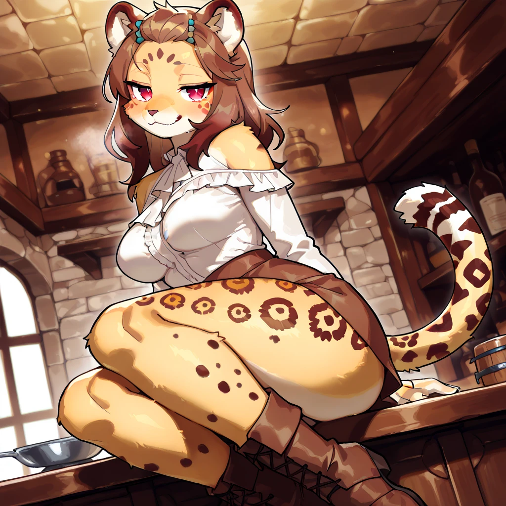 RPG style female lion, beautiful, sensual and wild