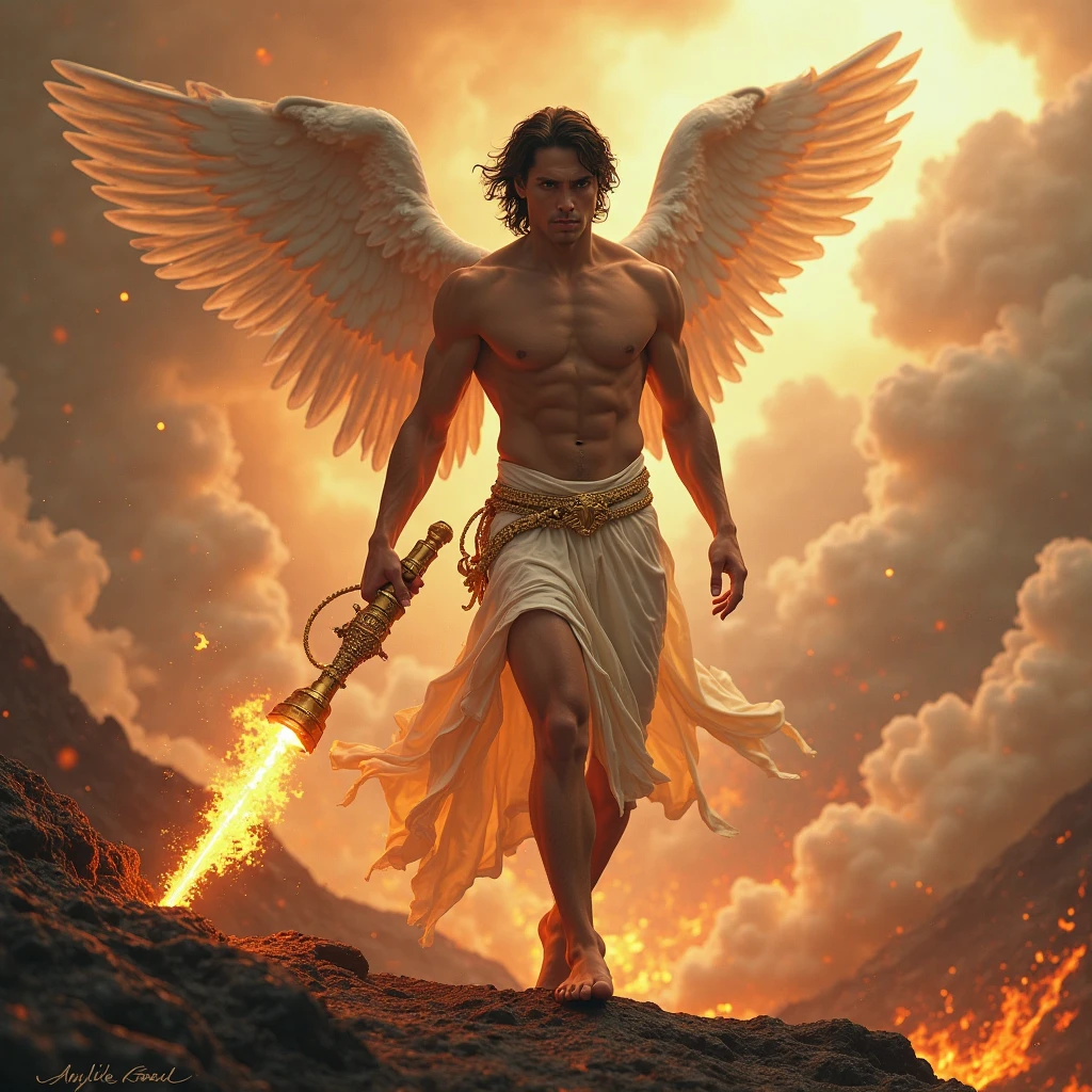 renaissance painting lucifer holding a torch