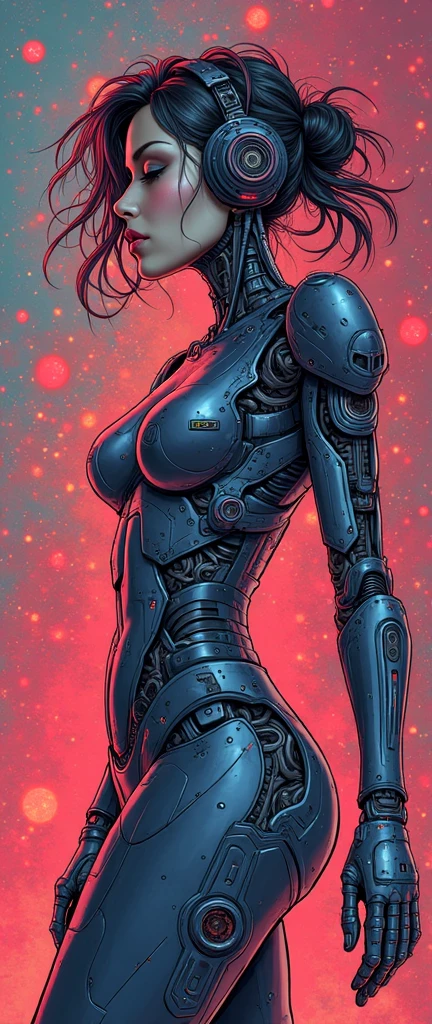 (masterpiece:1.2),(Highest quality),(Super detailed),(Ultra-high resolution),(Best illustrations),8k,wallpaper,Beautiful female cyborg,whole body,psychedelic,Vector art,Layered textures,progressive,pop,sf,cyber punk,Super sexy:2.0