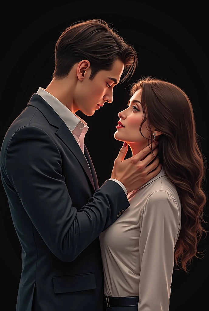 Man kissing woman