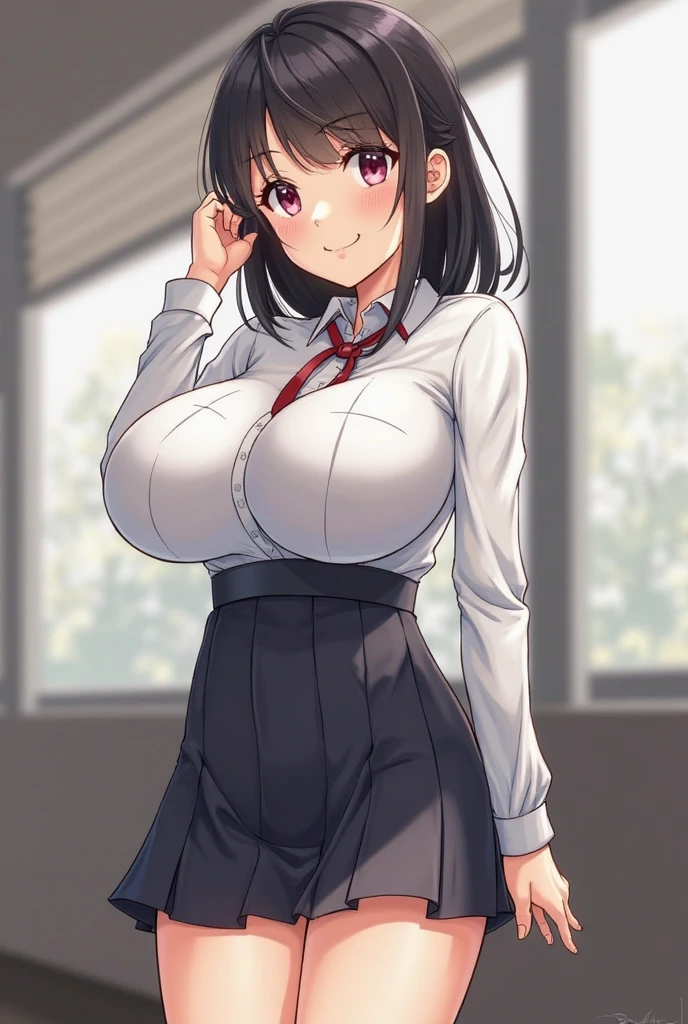 katoumegumi, megumi katou, brown hair, short hair, (Brown eyes:1.7), break , Red jacket, Long sleeve, Knee socks,, white Knee socks, (Red jacket:1.5), Open cardigan, Open clothes, break looking at viewer, break indoors, classroom, break (masterpiece:1.2), highest quality, High resolution, unity 8k wallpaper, (shape:0.8), (Beautiful details:1.6), Highly detailed face, Perfect lighting, Extremely detailed CG, (Perfect hands, Perfect Anatomy),((Big Breasts:1.3)),((Showing nipples:1.3)),((1 girl:1.6))