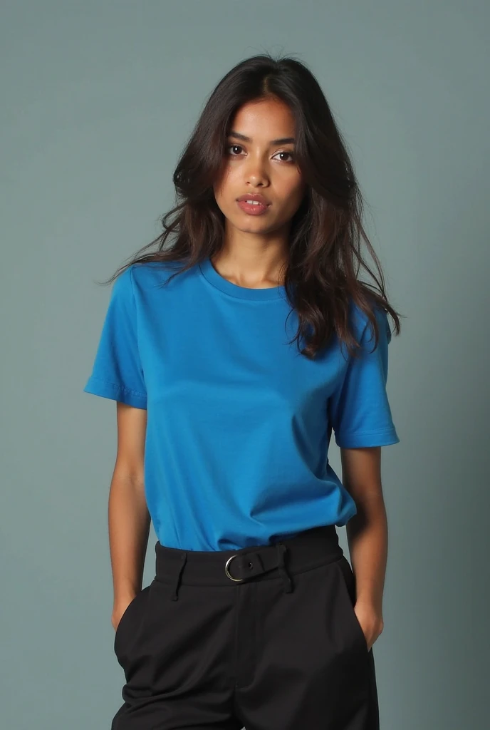 1996 clothing style, twenty year old woman, shoulder length curly sandy hair, 90s clothing, 1990s, studio portrait, shy and demure pose, photorealism, high quality, 8k, 150 lbs, 90s style, 1990s, tee shirt and khakis, no background, standing