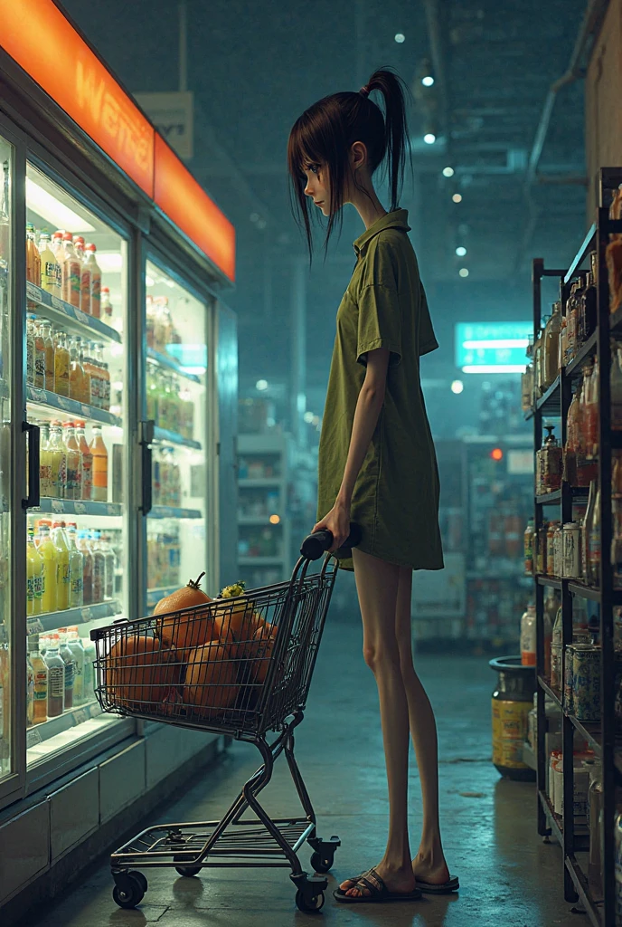 arafed woman sitting in a shopping cart on the road, digital art by Eddie Mendoza, trending on Artstation, digital art, shopping cart, sexy girl, promo art, sexy painting of gal gadot, getting groceries, adriana chechik, e-girl, e - girl, sitting on a store shelf, trending on cgstation, juicy legs, cart