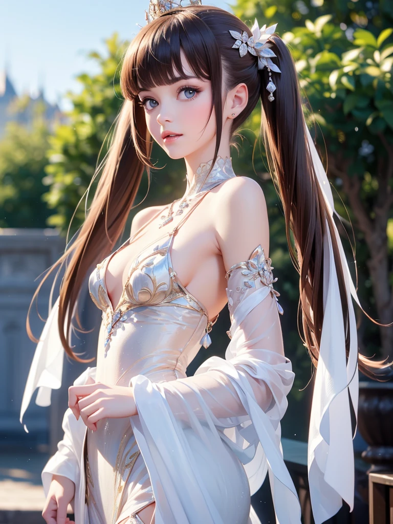 White bandeau, a Chinese girl, 18 years old, full body shot, detailed eyes, dynamic pose, simple background, double eyelids, original photo, best quality, masterpiece, illustration, extremely delicate beauty, extremely detailed, 8k wallpaper, amazing, fine details, masterpiece, best quality, official art, extremely detailed CG Unity 8k wallpaper, , super detailed, high resolution, extremely detailed, beautiful detailed girl, extremely detailed eyes and face, beautiful detailed eyes, movie lighting,