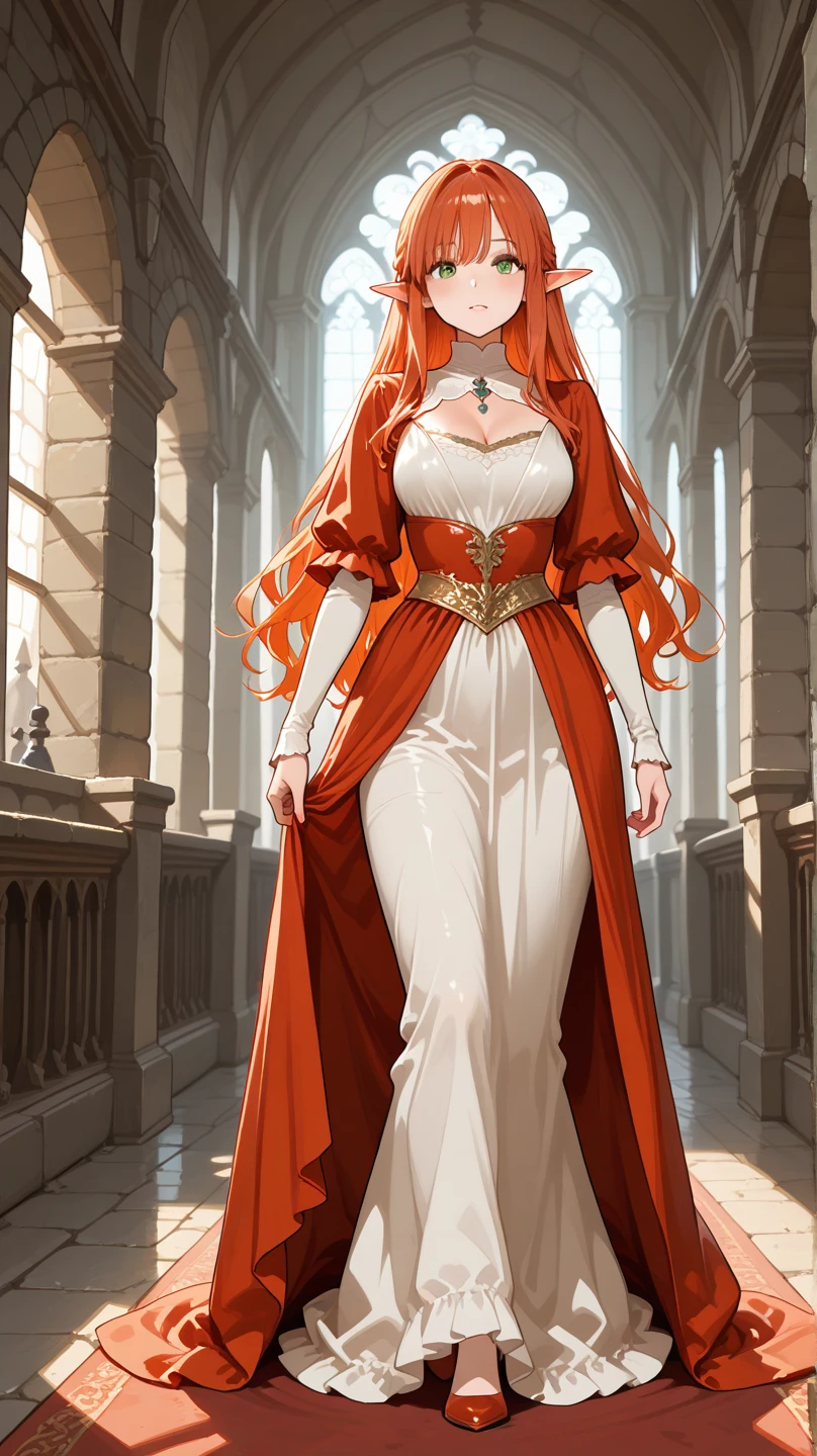 Naoko Takeuchi Style, UHD, masterpiece, anatomically correct, 1080P, 4K, 8k, best quality, light brown hair, a royal blue dress, similar to something from the 14th century, and a white Greek Toga with everything being fancy on the woman including shoes, long hair with ponytails, gigantic breasts, a motherly look on her face, and yet there was a bit of being sultry and seductive look mixed in there.