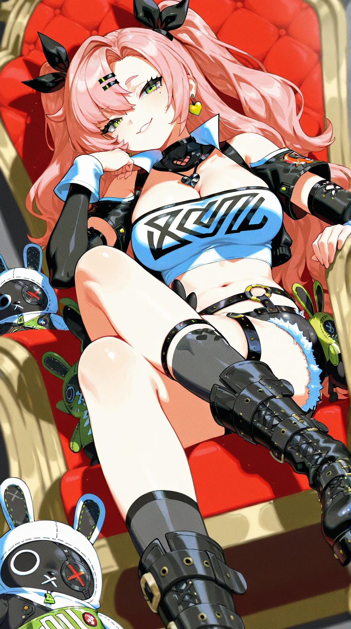 Anime girl , bra, white background,