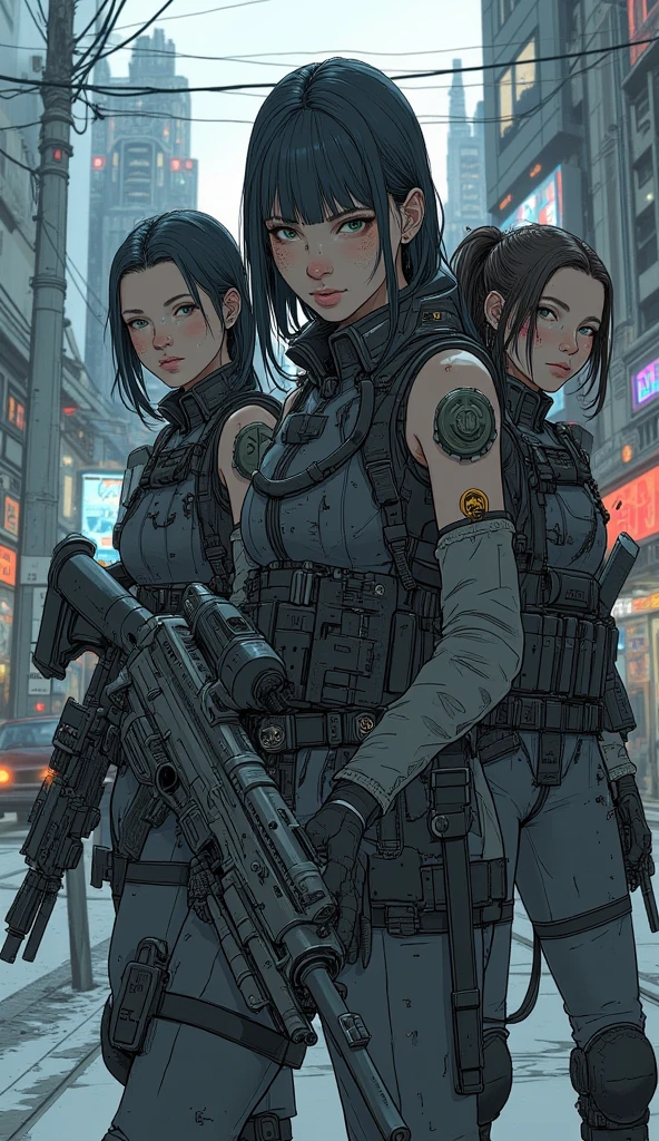 
(masterpiece, best quality, high resolution, ((huge breasts)),military hairstyle, very short ruffled blonde hair, cyberpunk-style mechanized arms, sleeveless military t-shirt, cyberpunk-style commando pants, cyberpunk-style military boots, chain on neck and arms, serious posture
(white background, stickers. Redmond), ((full body standing)),