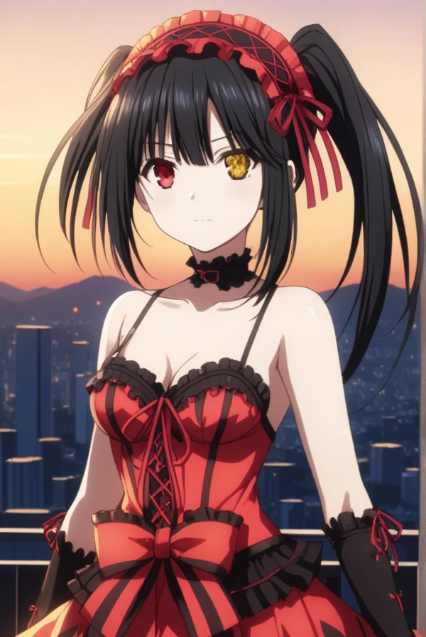 A woman in a red and black dress sitting on a floor, menina anime sedutora, anime moe artstyle, anime melhor garota, visual anime de uma menina bonito, deusa anime, estilo anime ecchi, anime! 4 mil, anime! 4k, uma garota de anime, menina anime atraente, estilo anime 4K, menina anime demon, garotas de anime, melhor qualidade