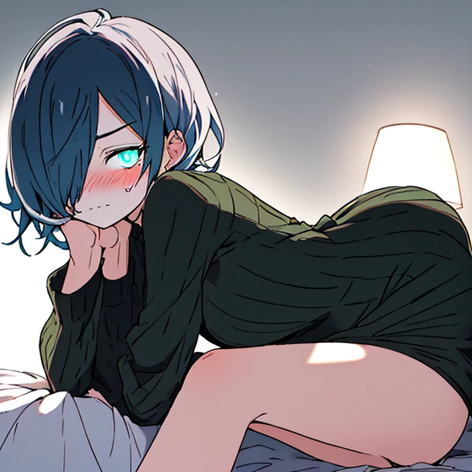 Anime-  (Yorha TiPo 2B)imagem de estilo de uma mulher em um fato de mergulho e botas deitada em uma mesa, sem venda nos olhos, front Porta, Pêlo curto, ), large esPólio, Looking at the Viewer, erotic posing, deitado na cama, bunda grande sexy, lying on his belly, virou, deitado na cama, Part from behind, ass Para up, rear view eye of Pássaro, best quality, ultra-detalhado, 1girl,  open sky_boca, Big_seios, Pose sexy, [ P