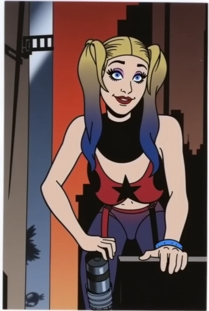 Compensation! Here is the revised and cleaner text:
--- Character: Battle-scarred Harley Quinn.
Description: Cartoon image of a woman. cartoon style illustration, with highly detailed character design. detailed digital art, showing courage and high quality portrait.
characteristics:
- Portrait character design - Beautiful digital illustration - Comic art - Young girl with braided hair - Beautiful lined eyes - Medium-large bust and wonderful sexy clothes - Expression of sexual desire from waist to head ---