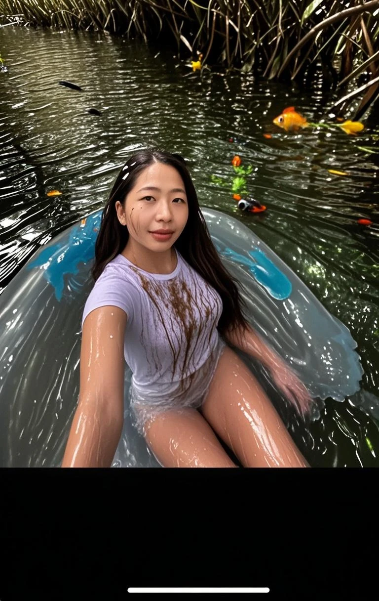 (90s flash photo),1girl huge large breasts, solo,Full body,(Smoking),At night,a woman standing in a dim alley flirting,with a bright night scene in the distance,(wetfloor),The best quality,sin front of camera,tmasterpiece,emotional face,RAW photogr,Film photos,