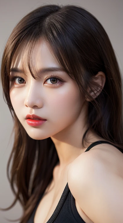 Body Portrait, 8K, Narrow and beautiful eyes, Dindal effect, masterpiece, 最high quality, high quality, High resolution, Highly detailed photos, (Natural skin texture, Fine skin, Hyperrealism, Ultra Sharpness), Skin with attention to detail, (Very fine, Fine skin texture, Intricate details, Beautiful Face, (Realistic Face), Realistic eyes, Beautiful and detailed eyes, Realistic Skin, Beautiful Skin, Surreal, Highly detailed golden ratio, Smiling Eyes, ((Night moonlight background) )), Body Portrait, G-Cup, Big Breasts, Huge breasts, Big Breasts, glamorous, sexy knit dress,