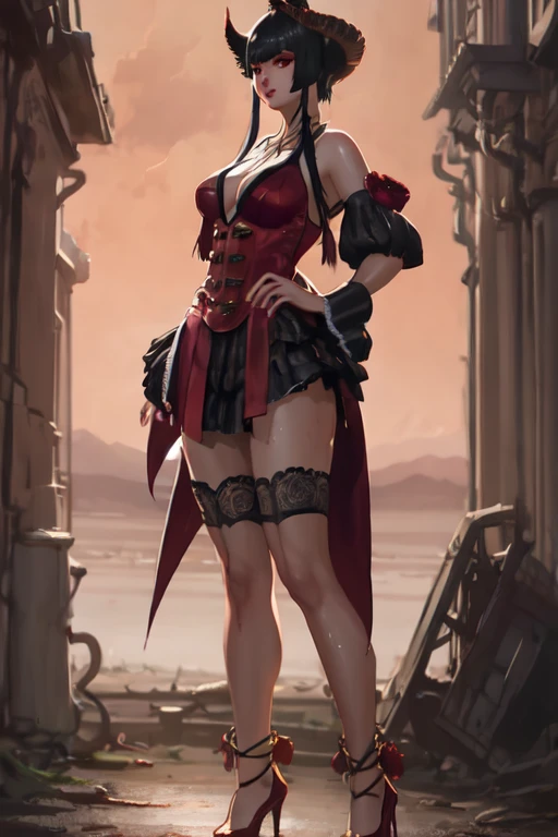 SFW, SLAVE FEMALE, Maid for sale. An African (very black skin) domestic worker for text "US dollar" full body, barefoot, standing straight symmetrical, huge boob(masterpiece, best quality:1.2), smirking smile, red blush, wet body, looking at viewer, hands on hips, twintails, twin drills, dress, blue pantyhose, striped pantyhose, Handcuffs on their hands, With a collar around the neck, slave catgirl ((black choker, shackles on legs and armedroom background (bed, pillow, sheet))