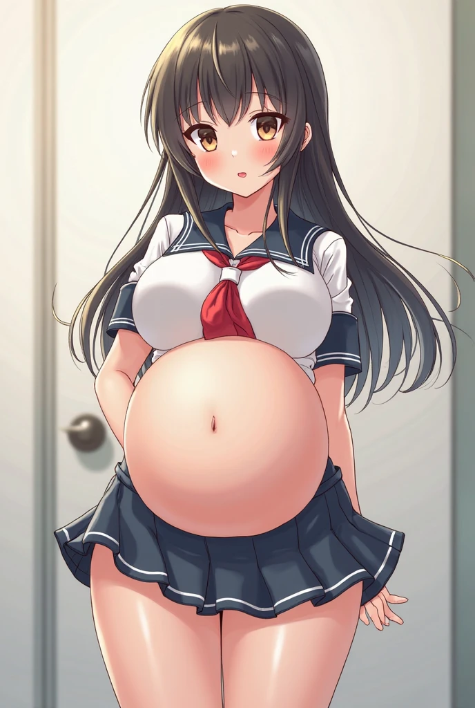 Hair Bow, black hair,Big Baby Bump pregnant, school uniform, Big boobs, nipple, cum,16 years girl, Big pregnant Belly, Big Pregnant girl, Largest Belly of Pregnant, Huge 9 months Pregnancy Pregnancy Belly, purple eyes, Hugest pregnancy belly