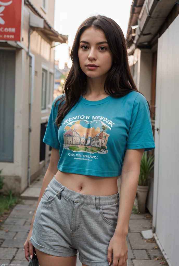 The 22-year-old redheaded babysitter is on her knees, wearing jeans and a t-shirt and sneakers, and a wristwatch on her left wrist, with a gentle smile on her face. Her emerald green eyes are shimmering like a mystical forest as she looks at the 8-year-old Puerto Rican Caucasian American girl. The girl is wearing jeans and a t-shirt and sneakers and is gazing up at the babysitter with wonder in her chestnut brown eyes. The 22-year-old is hypnotized and standing still.