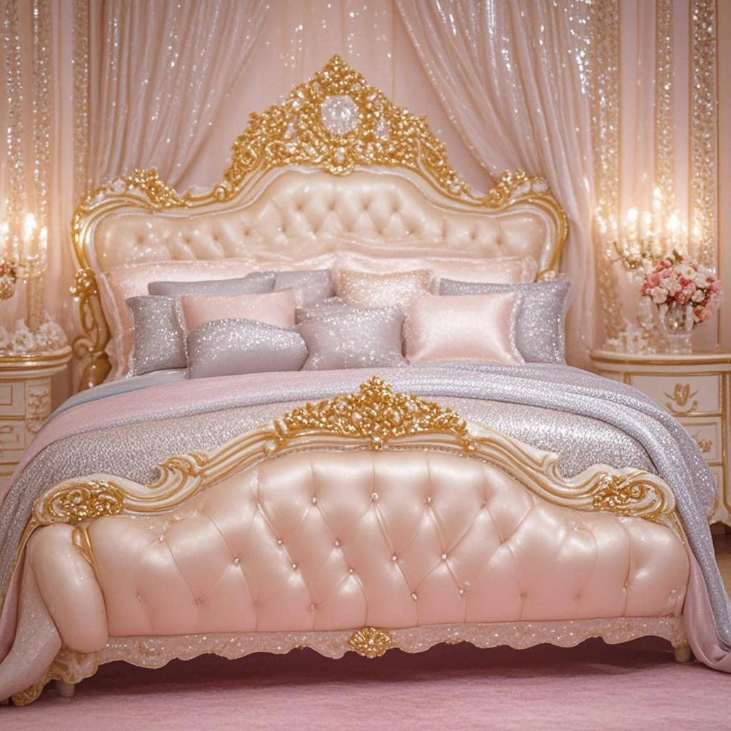(((Luxury Bedroom)))、Pink light、large room、sofa、table、