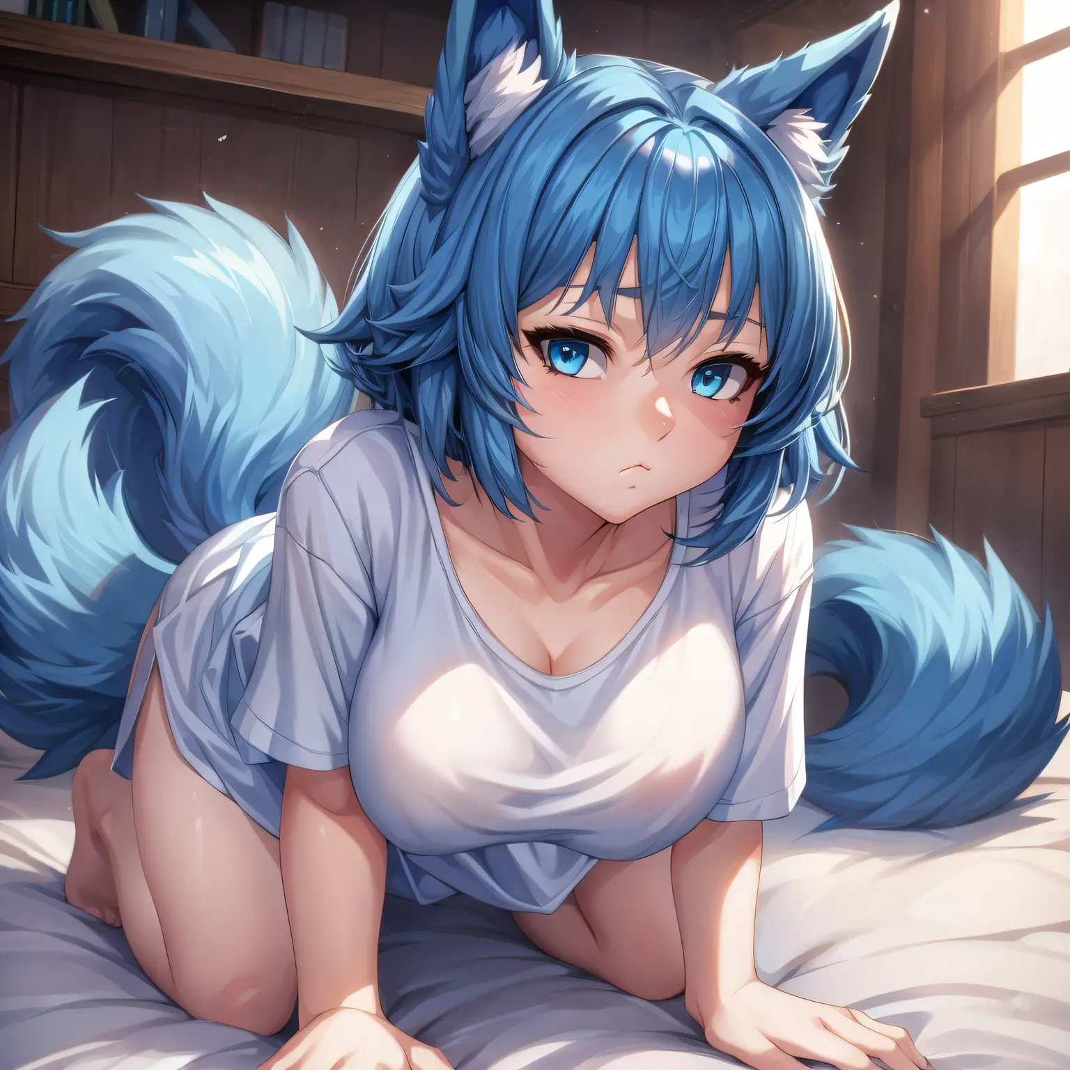 {nsfw}, wet, after ,sex , having , ((naked, fullnude)), (getting ), ((penetrating her )), (having ), anime, penetration, nsfw, naked, ((having sex)),(getting fucked), ((having sex and she's satisfied)),((vaginal sex)), (spread legs, knee up:1.5), sitting, on bed,cum on her, in the middel of a sessioN,(((no clothes, nsfw))), ((masturbating, sweating, 1boy, girl on top, wet, pleased)), AS-Adult, Blush,, tail,smile,fox girl,breasts,grey background,white skirt,solo,very long hair,miniskirt,open clothes,long hair,wing collar,hair between eyes,v,1girl,highres,white shirt,jacket,skirt,fox tail