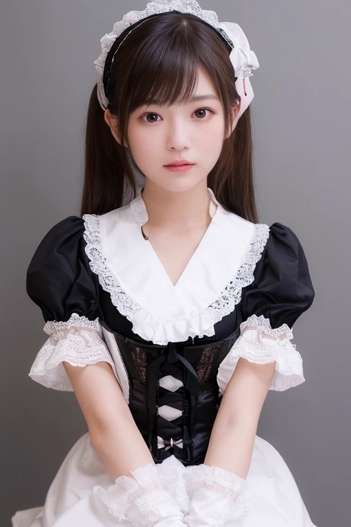 young girl in maid outfit,masterpiece,realistic,32k,extremely detailed CG unity 8k wallpaper, best quality ,upper body,<lora:yuna2-000002:1>, masterpiece,ultra realistic,32k,extremely detailed CG unity 8k wallpaper, best quality