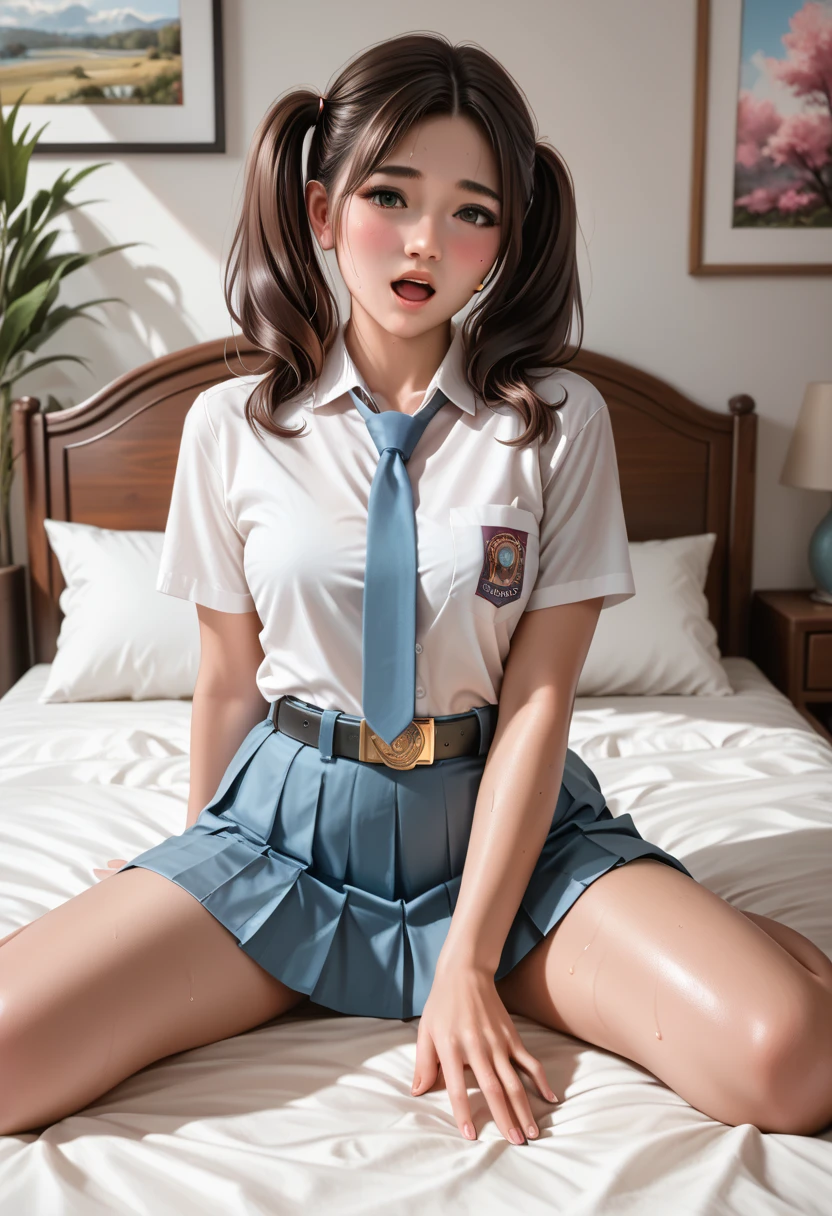 masterpiece, best quality, ultra detailed:1.2), GS-Womanly, AS-MidAged, head tilt,
woman, Droopy eyes, Realistic eye size, Pleated skirt, (Round face), ((I rub my crotch for masturbation.々Rubbing it against a metal protrusion)), (Accurate depiction of pubic hair and panties), Angle from below, Braiding, Small head, big body。ribbon, (Stylish glasses),indoor(Bedroom)