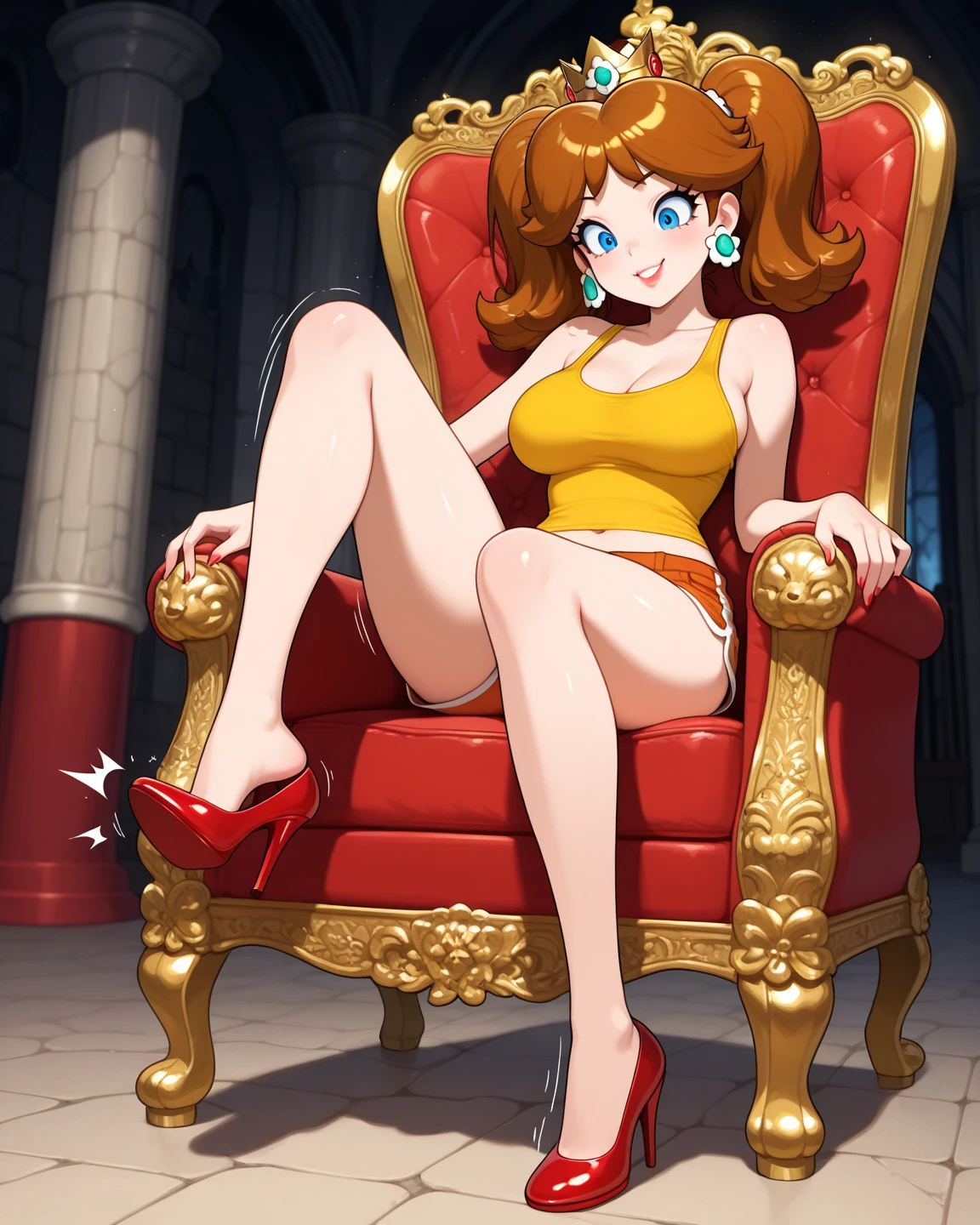 princesa margarita, muslos, desnudo, session, tacones altos, piernas abiertas, chaqueta de cuero, Pussy