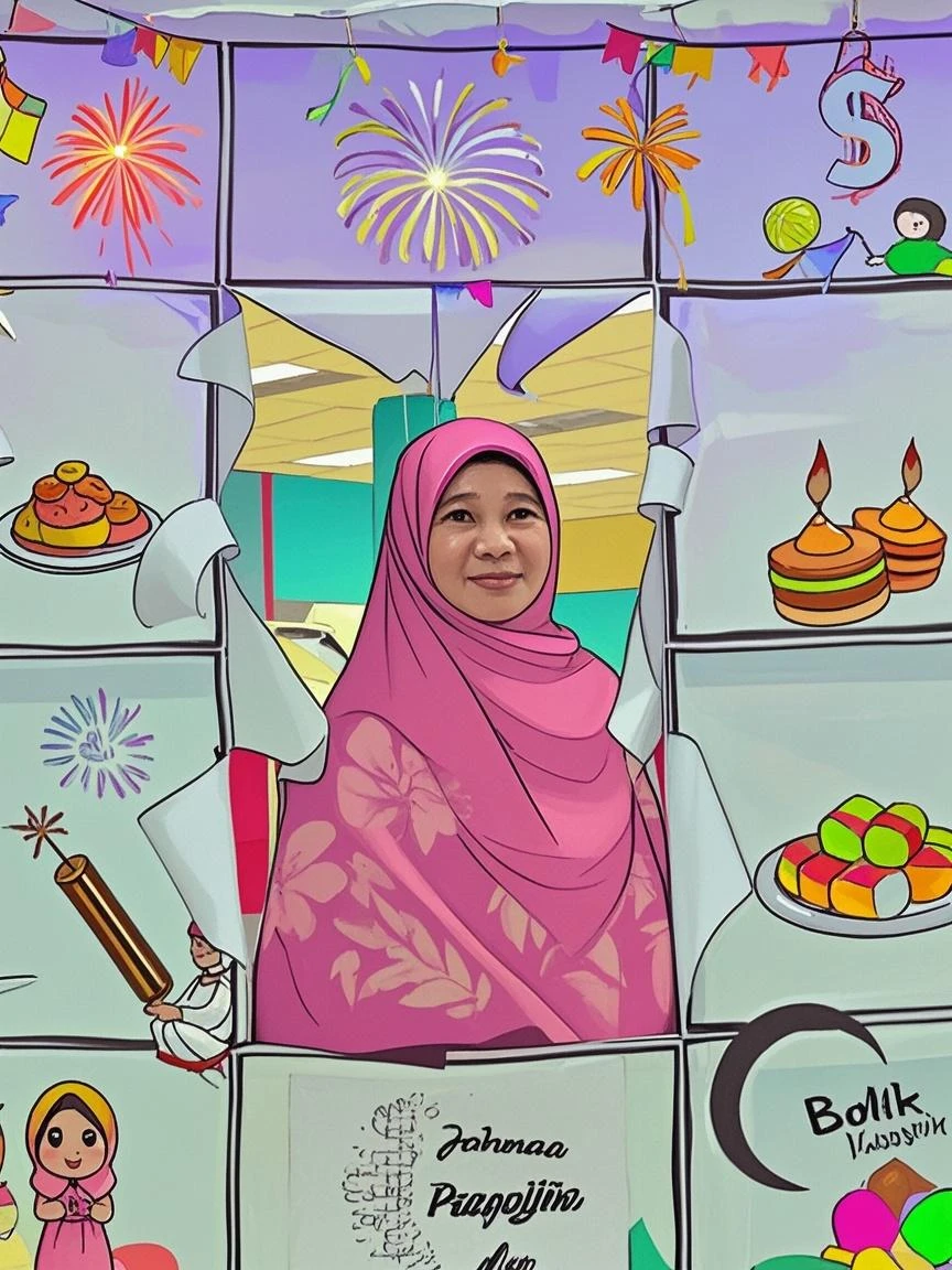a close up of a hijab woman holding a hello kitty doll and A bouquet of flowers, sakimi chan, full protrait, realism artstyle, inspired by Nil Gleyen, nft portrait, fanart, portait photo profile picture, kawaii realistic portrait, in cartoon style, inspired by JoWOnder, protrait, high quality portrait, sakimi, inspired by Kim Jeong-hui