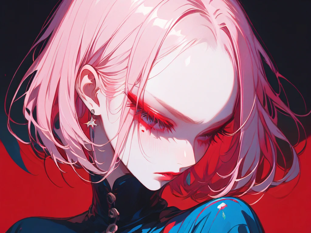 Monochromatic, surreal illustration featuring a head with a black, textured surface, devoid of facial features. The head is encircled by a white halo-like ring, creating a stark contrast against the dark background. The mouth is open wide, revealing a tongue with a piercing. The neck is wrapped with multiple ropes, adding to the eerie and unsettling atmosphere of the image. The overall composition is minimalistic yet striking, with a focus on the disturbing and abstract nature of the subject, anatomicamente correto, super detalhado, alta qualidade, 4K