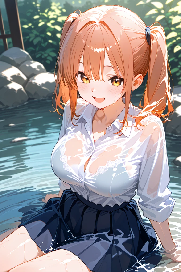 Demon Slayer Worldview、Kanroji Honey Glass、cute、Laughter、appease、Reflection from the waist up、Enlarge your breasts.