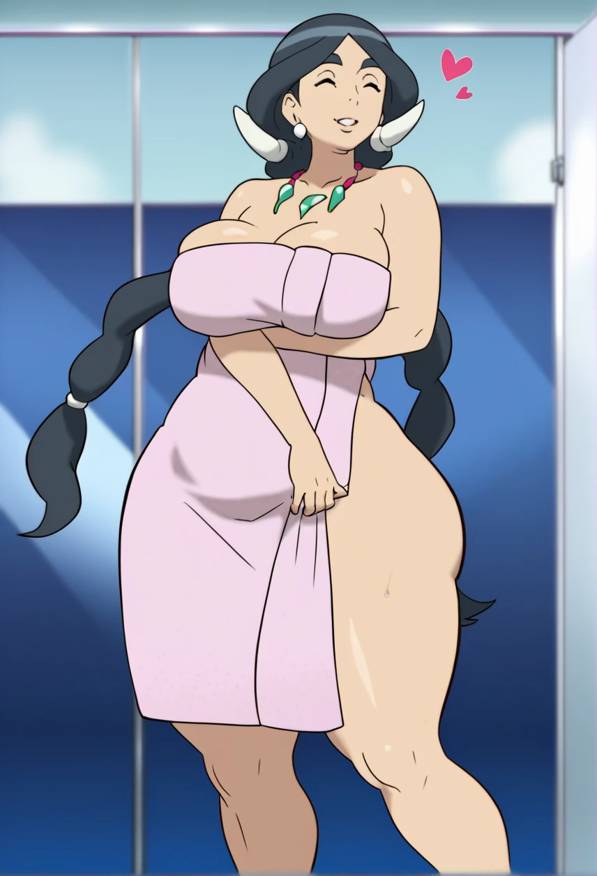 ((Cartoon image of a tall woman with long legs wearing a cow print bikini and high heels)), tits, tits proportions, big breasts!!,big breasts!, Close-up of intense gesture style, She has a Plump, round belly, 覆われたSFWのhuge breasts, junko enoshima, big breastsを持つ, Full body close-up shot, thick, big breastsを持つ,mature woman,huge breasts,Plump,,((垂れ下がったtits)),forward bending pose,NJAkiV4white skin,blue black hair,Placing hand on cheek