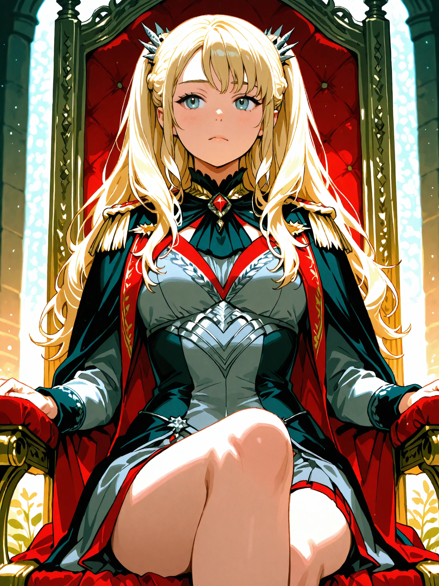 Black woman, wheel chair, dragon, sword, tail, long blonde hair