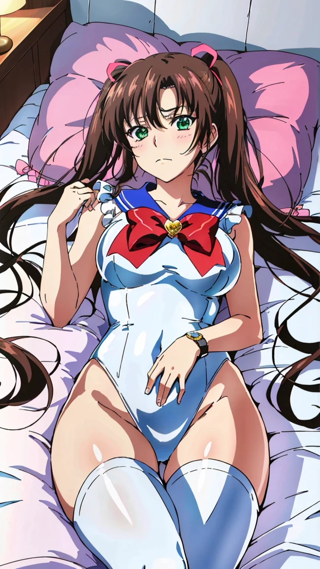 Cartoon picture of a woman in a bikini lying on bed, rumiko, seductive anime girls, sakimi chan, harumi, An anime cover, ecchi anime style, alluring tipha lockhart portrait, Tifa Lockhart, inspired by Kusumi Morikage, beautiful anime girl crouching, rei hino as a princess, ikki tousen, tohsaka-rin