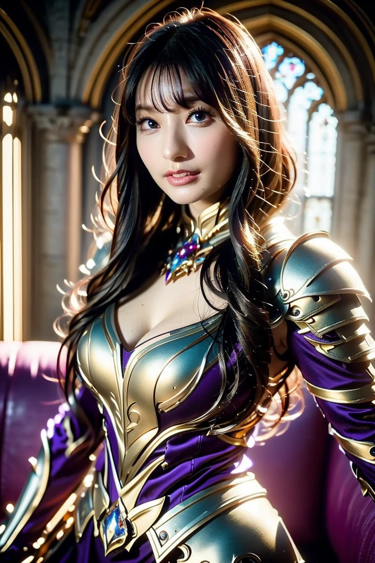 Professional , masterpiece、top-quality、photos realistic , 、top-quality、超A high resolution、(Photorealsitic:1.4)、Raw photo、depth of fields (Gemstone Gold Metal Body:1.9),(Matte White、Toostock、(cleavage of the breast)、(Detailed Dragon Armor)、(Have the strongest weapon)、((Random Hairstyles 1.6),Dark Fantasy,)explosions、intense fighting、(Precipitous cliffs),Dragon Gold Weapon,Mystical expression、Particles of light、Fight dragons、(Detailed Dragon Helmet),Gorgeous Silver Weapons ,(( Dragon's dense and gorgeous sword)) , Beautiful knife ,warhammer 40k ,Detail and gorgeous crown、((Blue hair))、(Castle background)、、((Gangle's forest background))、Beautiful Caucasian beauty、1a person、dynamic ungle,((()))、Smaller head、A smile、Castle background、Thin and beautiful female hands、cleavage of the breast、Soldier in iron armor on background、Mystical expression、Light Effects、intense fighting、Wind-effect、magic circles、With the legendary magic wand、(demonic wings)、Toostock、