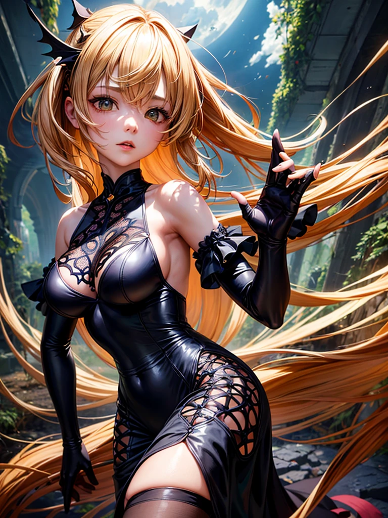 photorealistic, (hyperrealistic:1.2), beautiful, masterpiece, best quality, extremely detailed face, perfect lighting, full body, large breasts, wide hips, thick thighs, detailed eye makeup, detail face, nice detailed eyes, slanted eyes, heavy eye makeup, 1girl, long hair, low twin-tails, (twin-tails:1), hair bobbles, cute cheeky smile face, simple background, grey background, perfect naked, glossy orange hair, juicy thick thighs, full body, shiny skin, smooth skin, skinny body, (young:1.3), (flat chest:1.5), 1girl,
