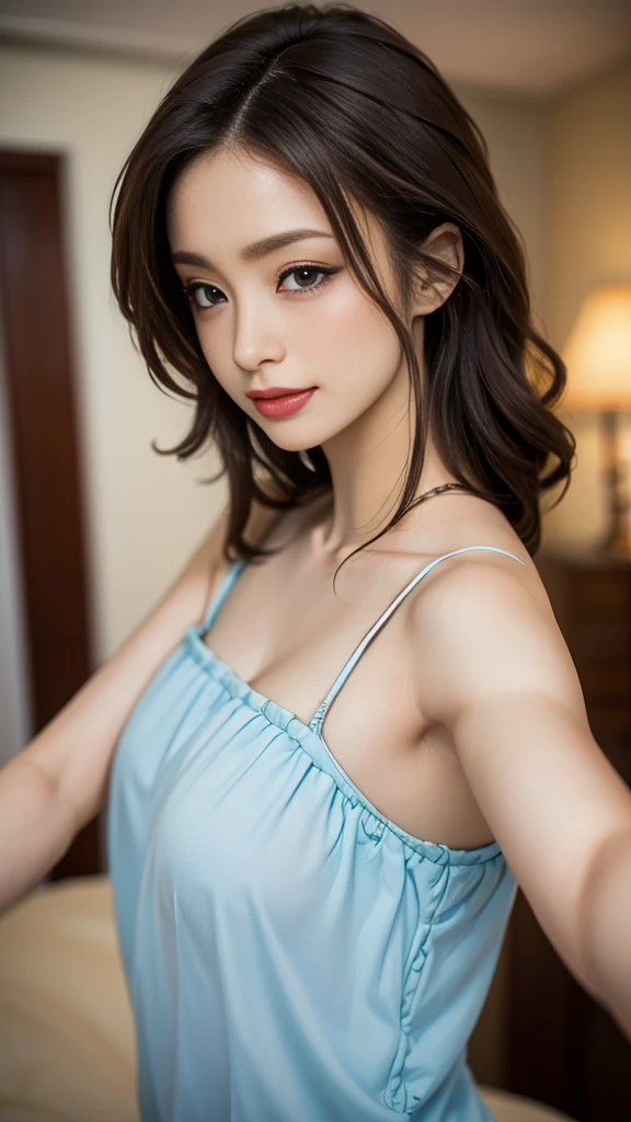 Super high quality、Japanese、1 woman around 20 years old、black hair、shortcut、beautiful face with blue eyes、detailed face、fine eyes、realistic eyes、fine skin、real skin、detailed hair、messy hair、messy hair、Because I'm slender、constricted waist,beautiful body、wet body,nice style、Soft-looking breasts,nipple,Barely、Hiding my pussy with Valentine's chocolate,open your legs wide、((Hollow smile))、on the bed、M-shaped legs、tilted his head、lonely look、