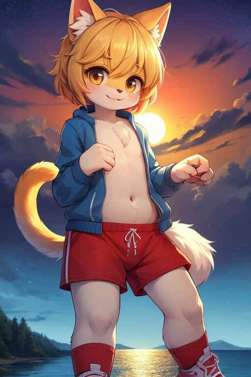 kemoshota, animal ears, tail, short height, short and squishy body, dynamic angle, kindergarden, infanty, toddley, toddlercon, nipples, navel, whiskers, sweat, sweat drops, hula dancing, (epic, dynamic angle)top quality, best quality, High-quality illustrations, masterpiece, night(kemono, super handsome 1boy, solo focus)(furry anthro)(highly detailed beautiful face and eyes)absurdres, perfect anatomy, smile, happy, dynamic angle, kemoshota,