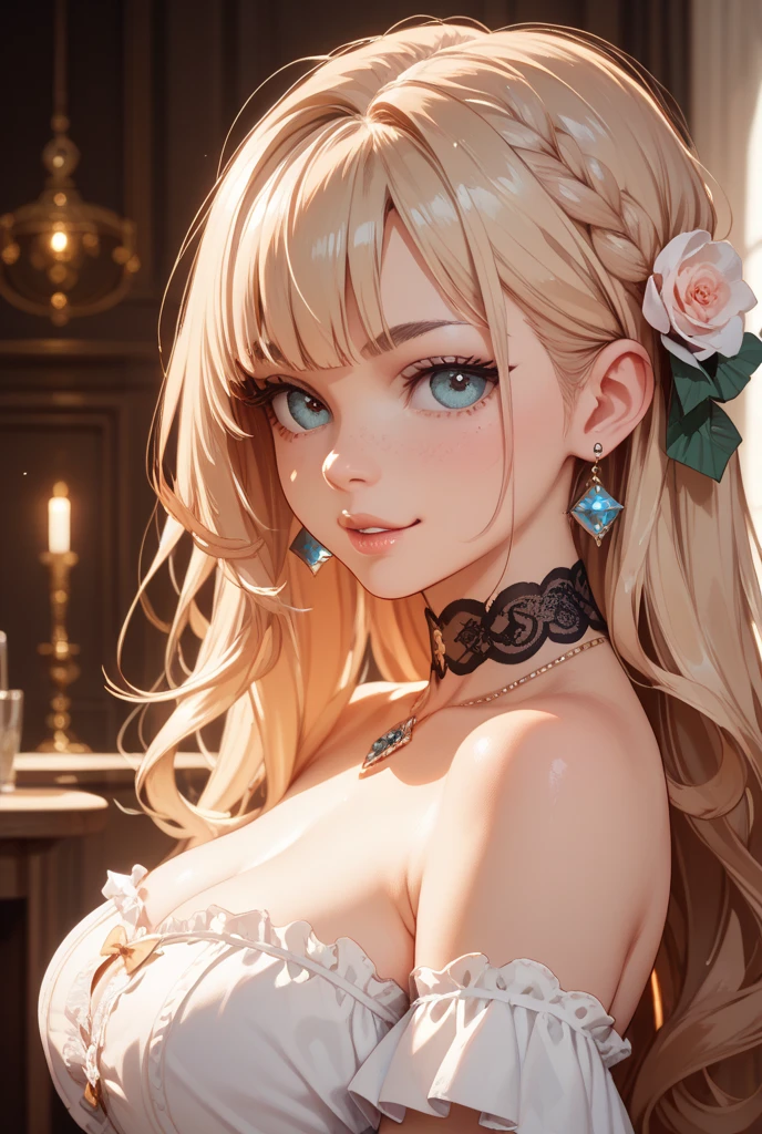 (8k, Highest quality, masterpiece: 1.3),Ultra-high resolution,1 girl, alone, whole body ,Highly detailed face, eye, (Silver-gray hair), thin hair clip, Cyan Color Shift Eyes, Expressive eyes, Ecstatic expression, Bohemian style, cotton, linen,orange, brown, Beaded Necklaces, fringe, Magic Cave, green, purple, Money, dark, Magical Glitter