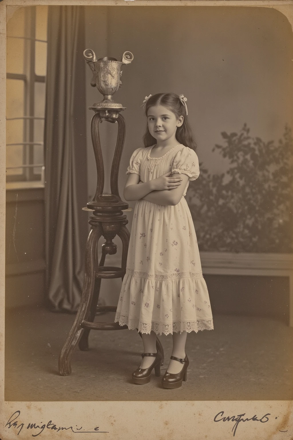 photo of a smiling girl sitting on a brick wall, very imagen granulada, imagen granulada, vieja foto en blanco y negro, foto antigua en blanco y negrograph, damaged grainy photo, foto antigua en blanco y negro, viejo cuadro, una vieja foto en blanco y negro, 1 9 2 0 s monochrome snapshot, Foto temprana en blanco y negro., foto antigua realista
