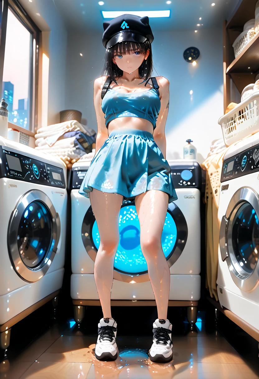 delicate face,HD, wearing black underwear,Perfect body,black slime shapeshifter,beach、department store