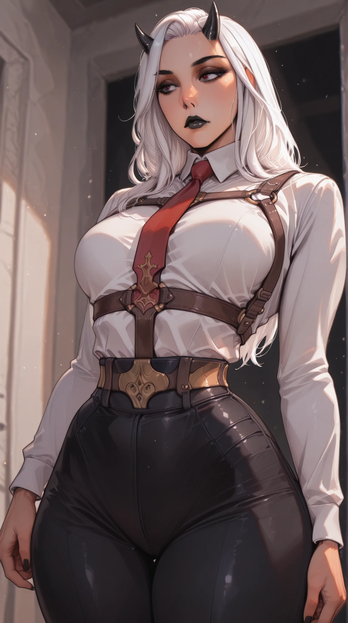 glamour photo of as gao, a stylish office lady, in the (office:1.2), wearing a (business suit, skirt), (evil smiling), (medium shot, 8k, RAW photo, best quality, depth of field, ultra high res:1.2), (vibrant colors, absurdres, intricate, photorealistic, masterpiece, ultra-detailed:1.3, cinematic lighting), shot at eye level, photography on a Fujifilm X-T4 with a 50mm lens, indoor, modelstyle photography setting, <lora:as_matureElfBodyShaped_mix2:1>, long hair, earrings, lace choker, gigantic breasts, cleavage, narrow waist, abs, long legs, slim legs, stockings, thighhighs, garter straps, high heels,