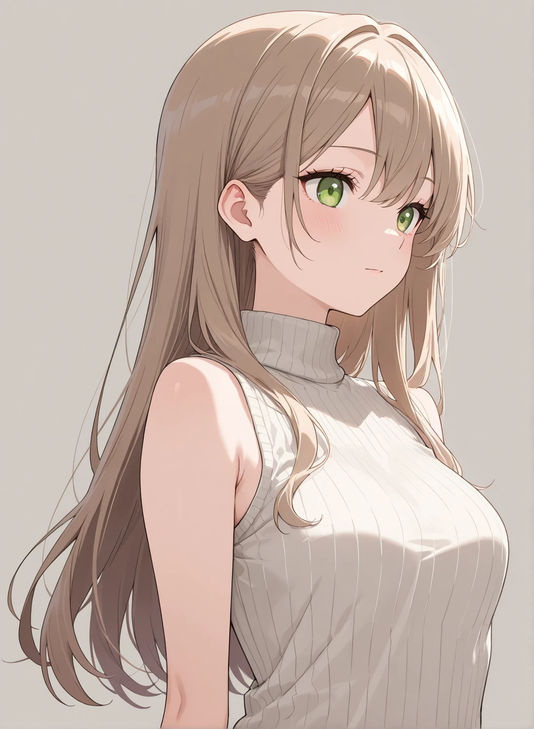 masterpiece, 8k, 1girl, solo, white background,
long hair, wariza, breast press, 
looking at viewer, close to viewer
 <lora:saint_cecilia:1>