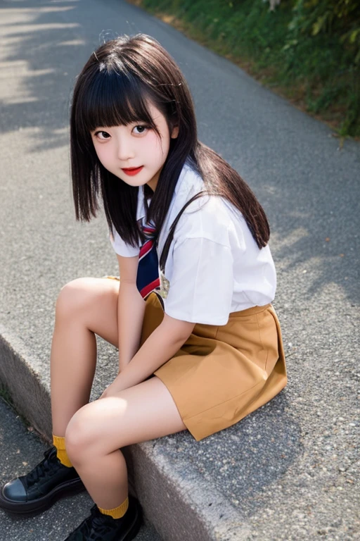 4K, A high resolution, tmasterpiece, top-quality, head: 1.3, (Petite maiden spreads her legs), Fine fine skin, tack sharp focus, (cinmatic lighting), Thigh crevices, vests, slenderness, 14yo, full bodyesbian, low angles,bareness