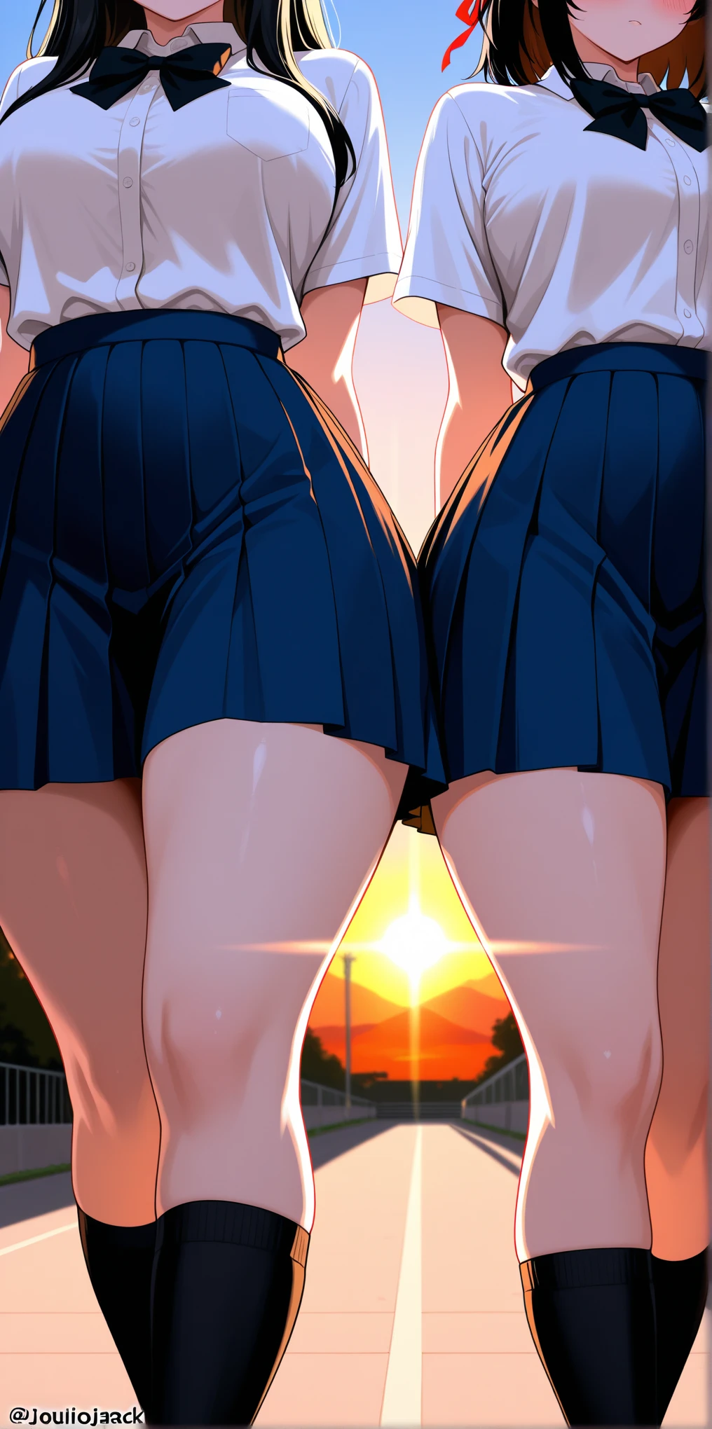 masterpiece, best quality,
view from behind, (view from below:1.7),
1girl, (summer clothes, , serafuku, red plaid mini skirt), (white panties:0.8),
yellow hair, embarrassed face,
turn around, hold the back of the skirt with your hand, escalator,