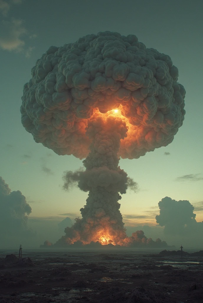 Photography of the largest nuclear explosion , hiper-realista, 8k