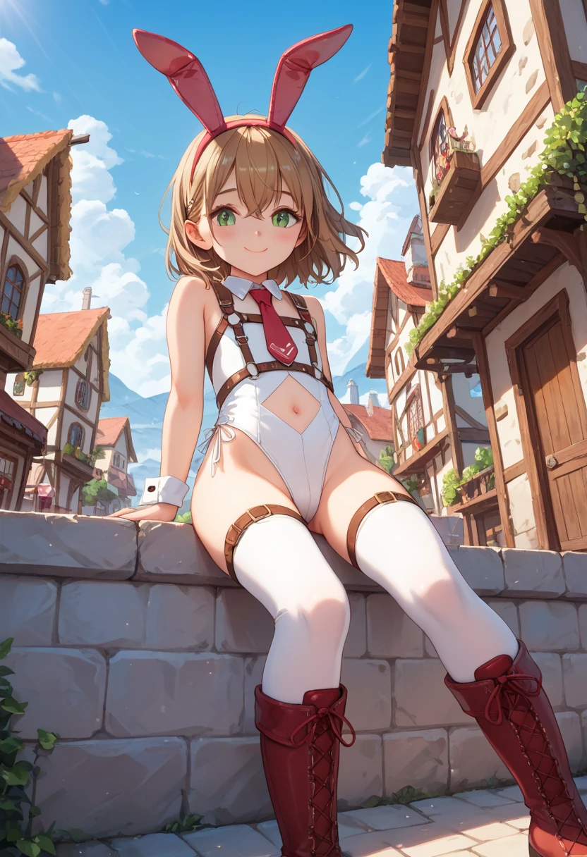 (top-quality,8K picture quality,​masterpiece:1.3),23 year old woman wearing red bondage underwear,(Stockings,a choker,long boots,Half Court),(Short bob hair,a blond:1.1),(nffsw,bladerunner,steampunc,Back alley:1.2),(ssmile:1.1), (View from below:1.4), (Small butt:1.2), (open genitalia,Open cat:1.2),(full body Esbian:1.5), (Full body shot:1.5), (Bold pose with legs spread,dynamicposes:1.2),(You can see the nipples from the rope,genitals visible through the rope,My butt is visible through the gap in the rope..,Anus can be seen through the gap in the rope),(nipples visible through underwear,genitals visible through underwear,My butt is visible through my underwear,Anus visible through underwear),Akanawa,Play BDSM again,BDSM,Shibari,masochist,Slender Abs:1.2,highly detailedskin:1.2,(((Young Sensual Gravure Idol, Young skinny gravure idol, sophisticated gravure idol)))
