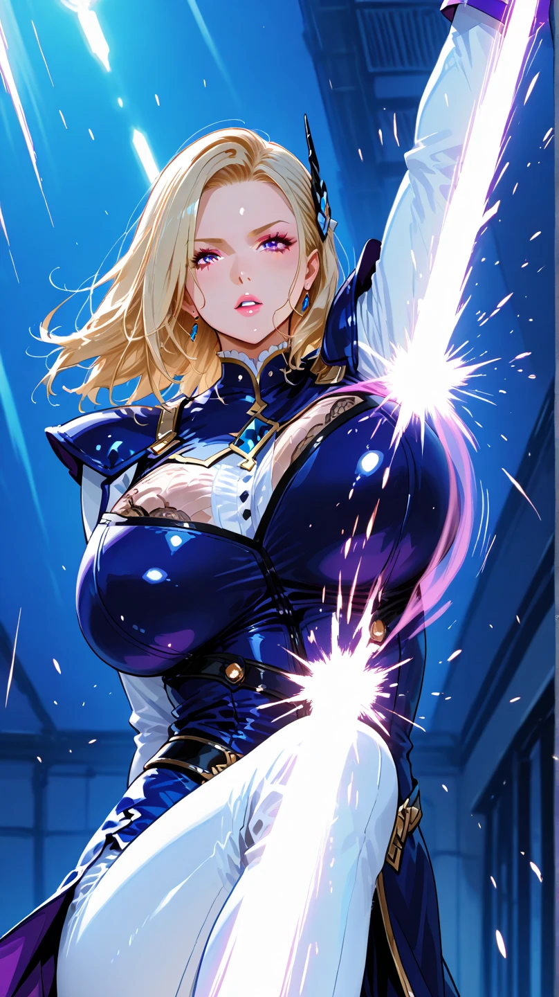 George Petty, Kate Seredy full colours, Harry Clarke, Enoch Bolles, Hiroki Kanno, Surrealism Mysterious Weird Fantastic Fantasy Sci-Fi, Japanese Anime, Blonde miniskirt SM Queen Alice with a whip in her hand, perfect voluminous body, detailed masterpiece coquettish challenging, looking at viewer, zoom in 