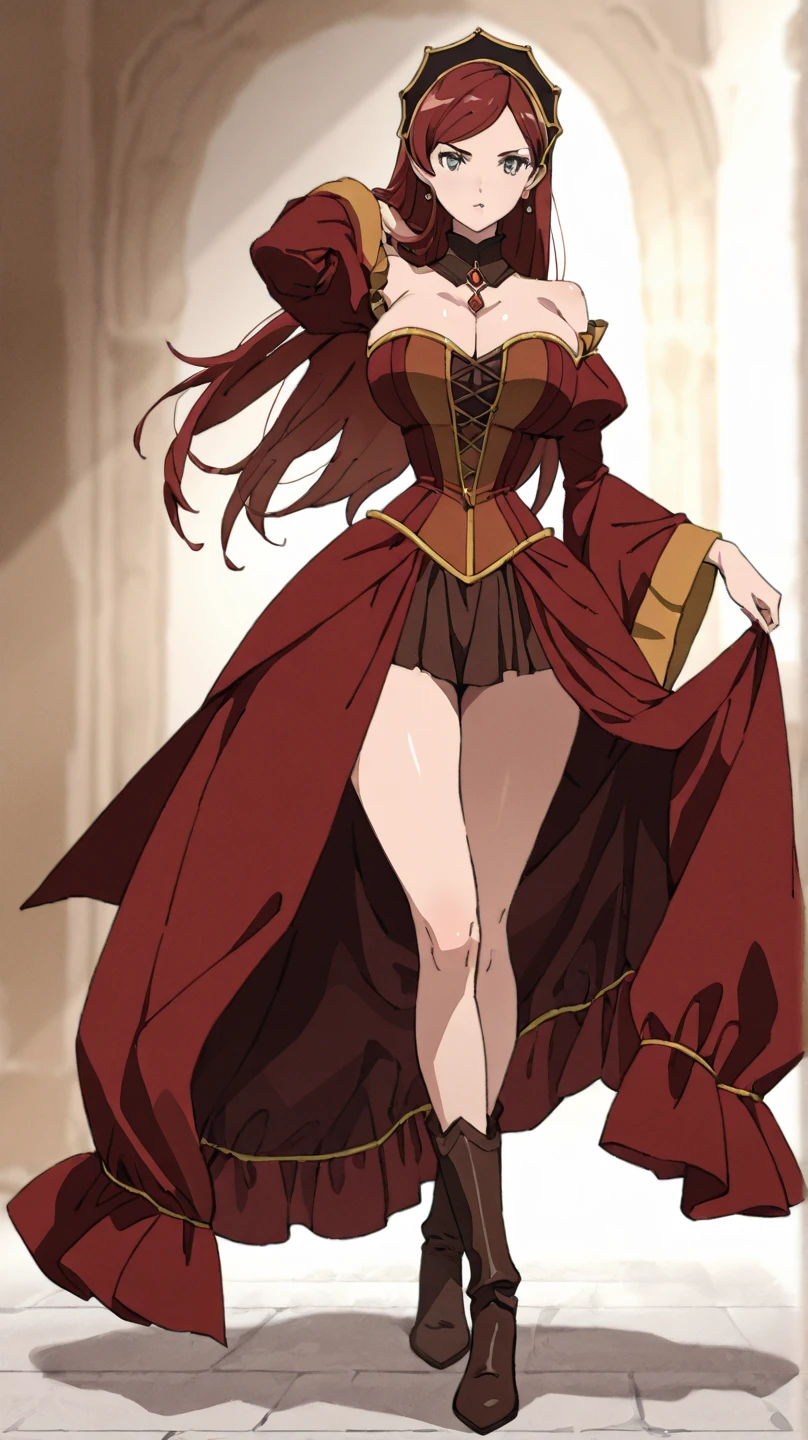 ((hilda)), <lora:mushoku tensei_v1:0.4>, perfect skin, red hairs, beautifull dress, horny face, (in garden) , extra detailed face, extra detailed, perfect hands <lora:GoodHands-beta2:1>, realistic photo, intricate details, (cinematic look), masterpiece, sharp focus, attractive, detailed eyes, detailed lips, goosebumps, detailed skin, dynamic angle, wind, by sports illustrated
