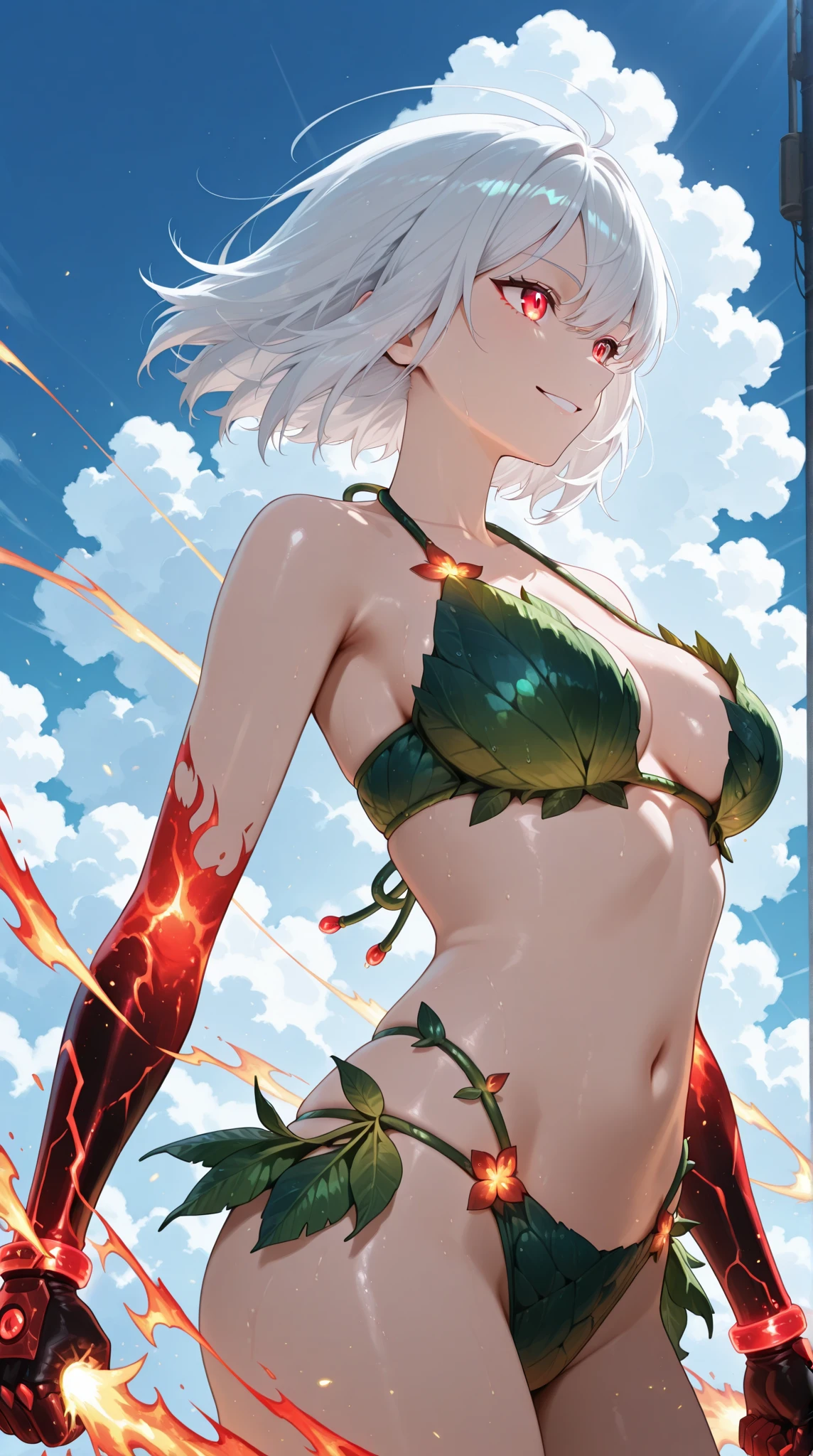 best quality,highly detailed,masterpiece,ultra-detailed,solo,(1girl),(white background:1.5),(Delicate eyes),full body,noelle_\(genshin_impact\), 1girl,(green_eyes:1.2//),short_hair, medium_breasts, rose, red_flower,(completely nude:1.2), no panties, cleavage, red_rose, hair_ornament, hair_flower,expressionless,wariza